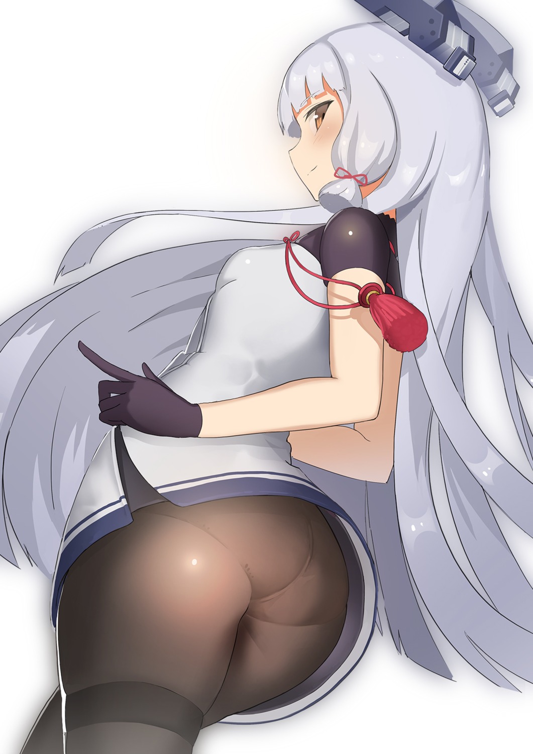 ass ccaw kantai_collection murakumo_(kancolle) pantsu pantyhose seifuku