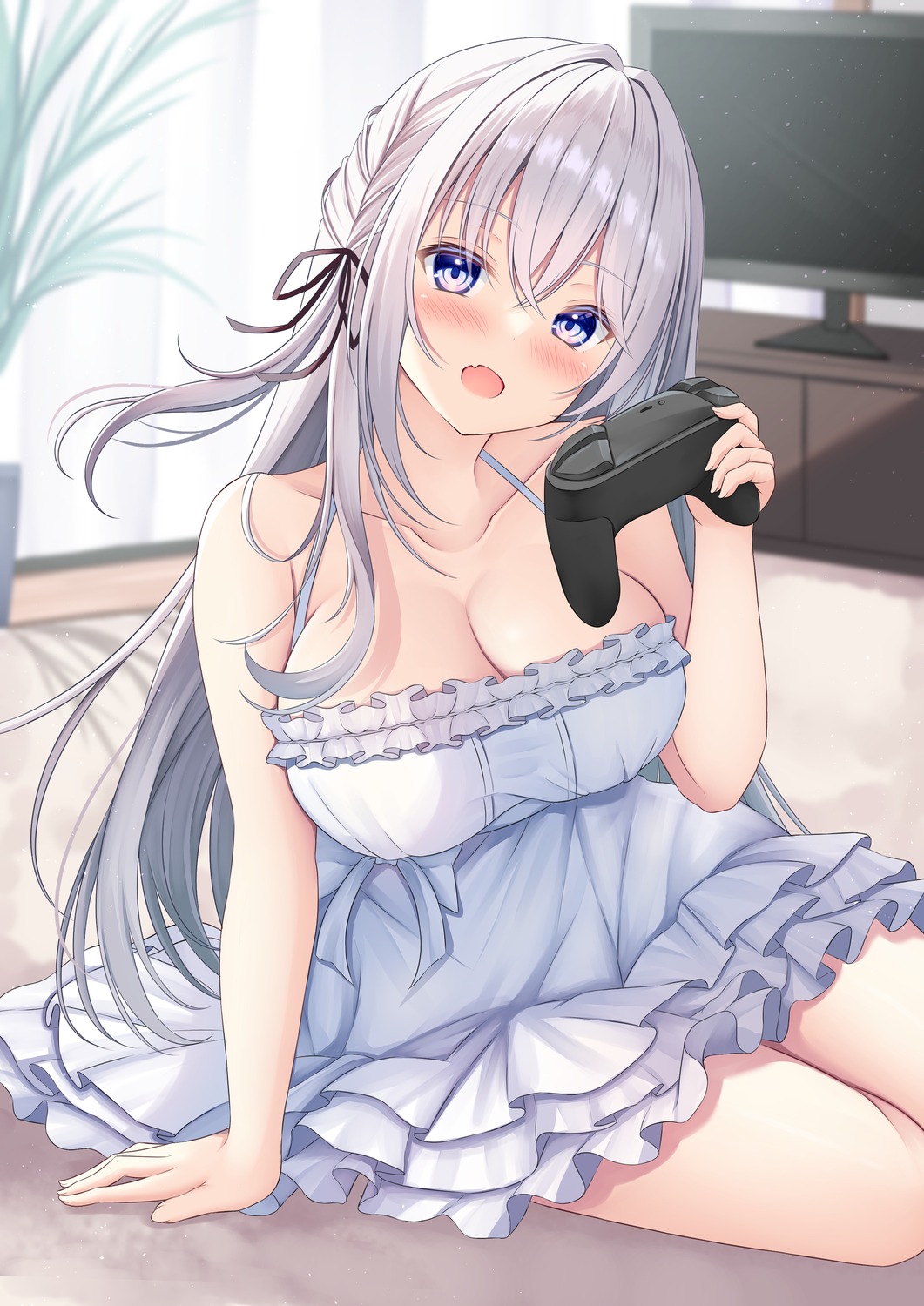 dress hanonokusa no_bra summer_dress