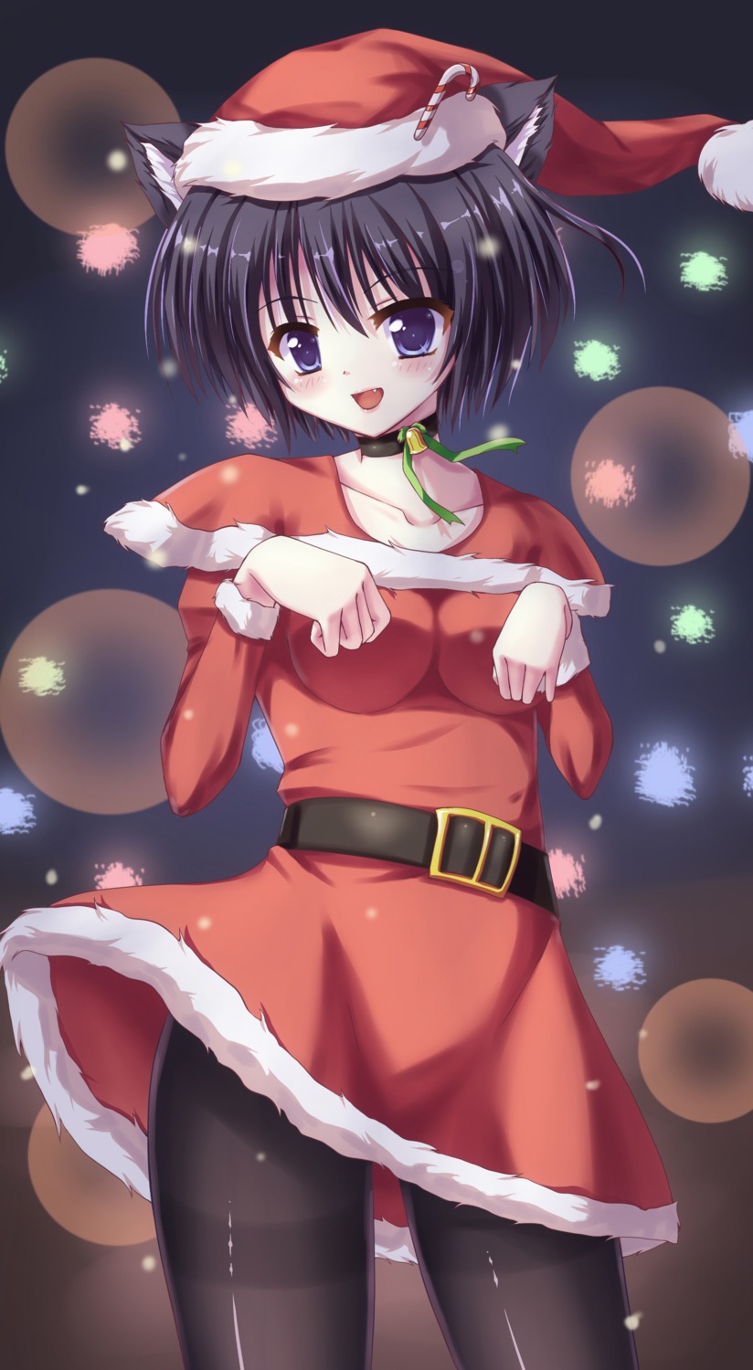 ame_wa_agattano animal_ears christmas dress pantyhose