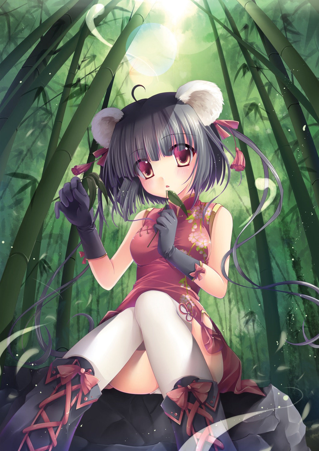 animal_ears chinadress pantsu sousouman thighhighs