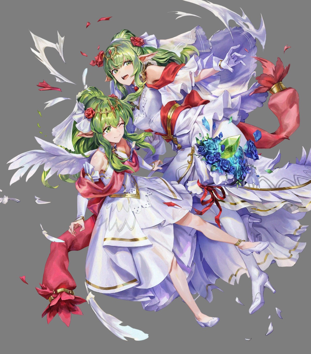 chiki dress fire_emblem fire_emblem:_shin_ankoku_ryuu_to_hikari_no_ken fire_emblem_kakusei gesoking heels nintendo no_bra pointy_ears see_through torn_clothes wedding_dress wings