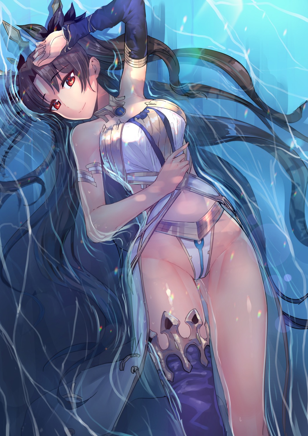 chung_cthemax cleavage fate/grand_order ishtar_(fate/grand_order) pantsu thighhighs wet