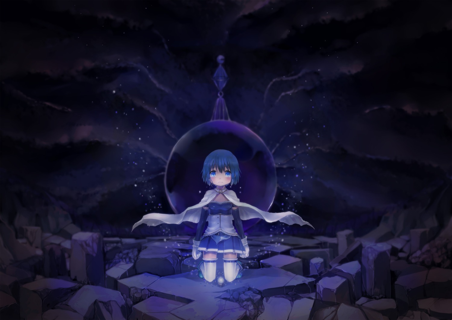mahou_shoujo_madoka_magica miki_sayaka sususuyo thighhighs