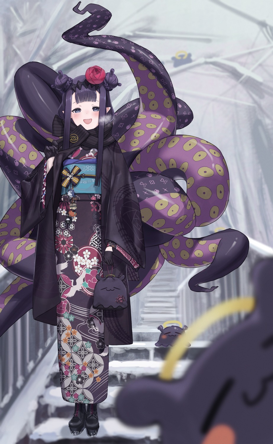 hololive hololive_english kimono ninomae_ina'nis pointy_ears serie_niai tentacles