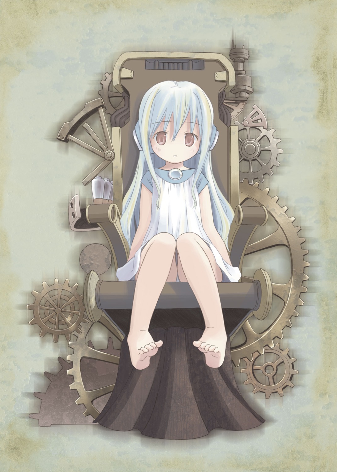 dress flower headphones kowarekake_no_orgel loli pantsu pop skirt_lift