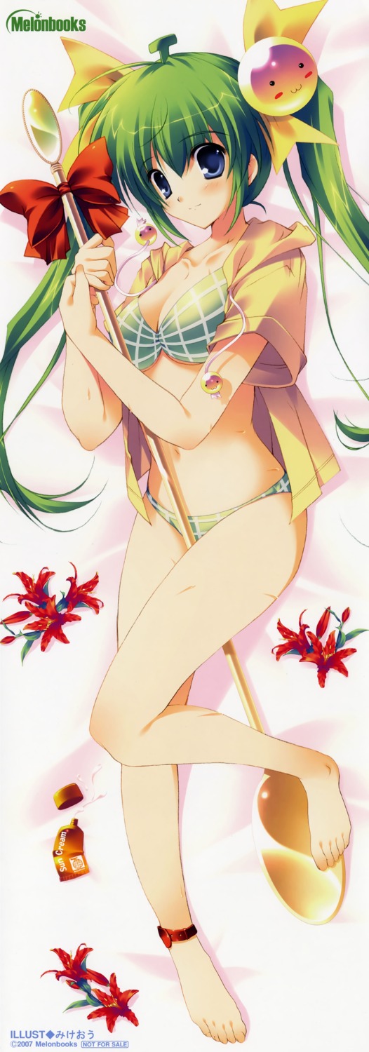 bikini cleavage melon-chan melonbooks mikeou stick_poster swimsuits