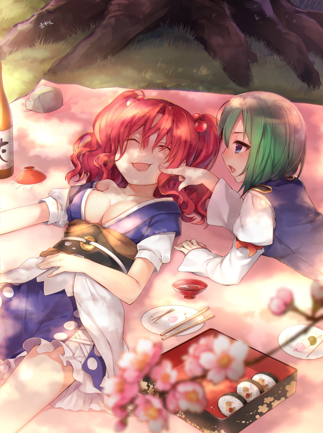 akayan cleavage no_bra onozuka_komachi open_shirt shikieiki_yamaxanadu touhou