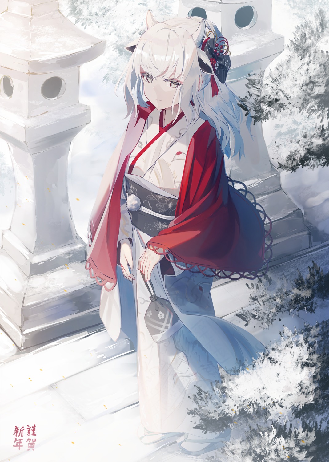 animal_ears horns kimono nagishiro_mito