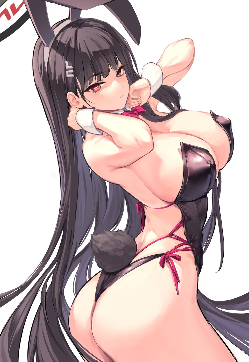 animal_ears ass blue_archive bunny_ears bunny_girl doyo0723 erect_nipples halo no_bra tail tsukatsuki_rio