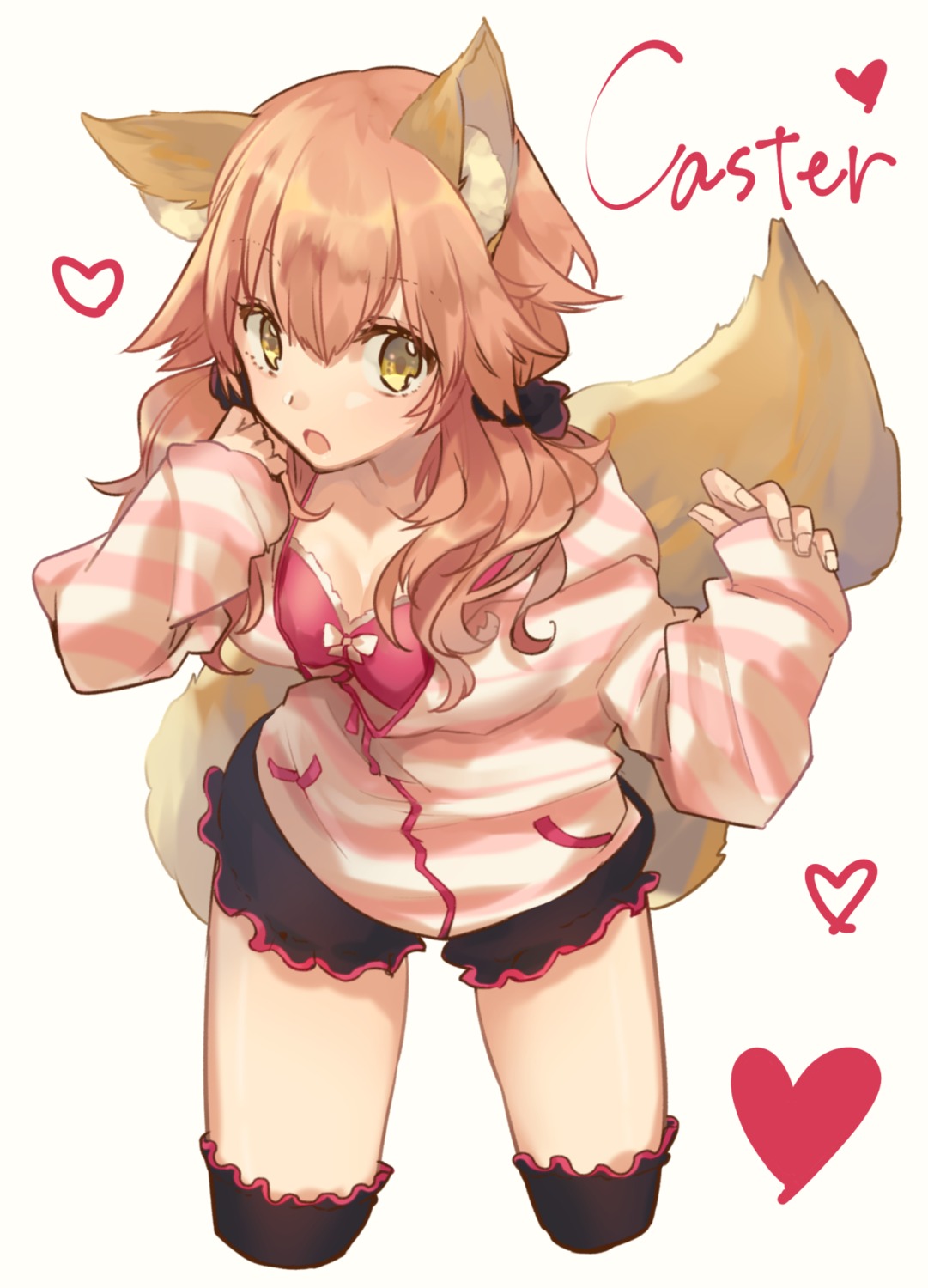 animal_ears bikini_top cleavage fate/extra fate/extra_ccc fate/grand_order fate/stay_night hino_hinako kitsune open_shirt swimsuits tail tamamo_no_mae