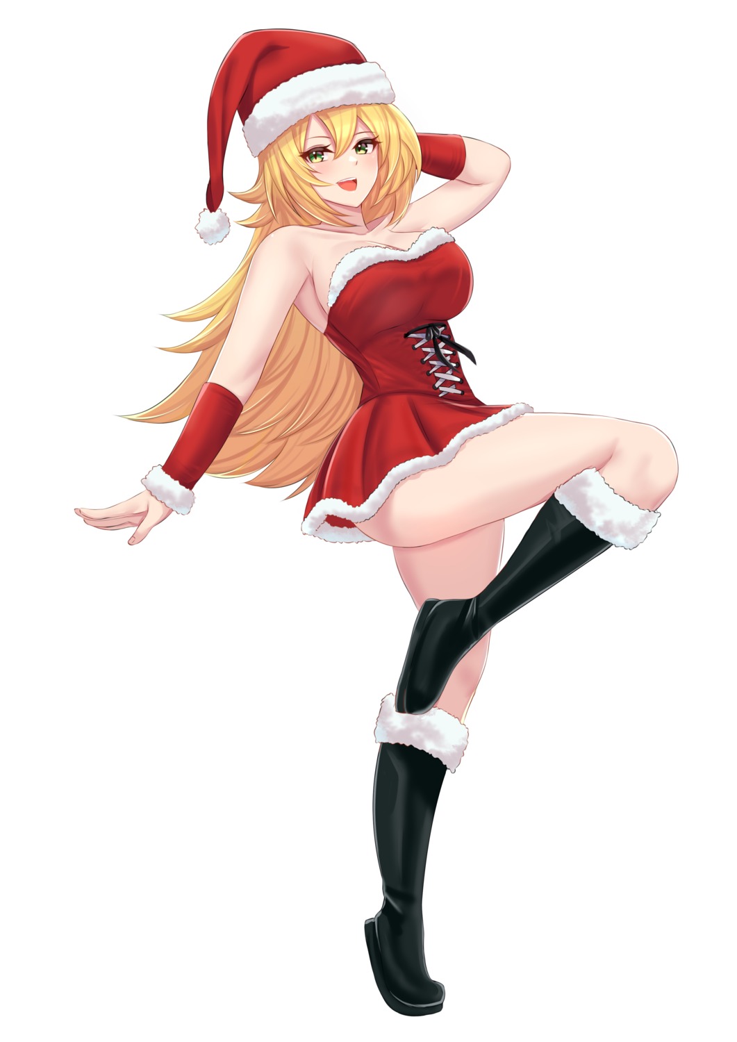 christmas dark_magician_girl dress kanta no_bra skirt_lift yugioh