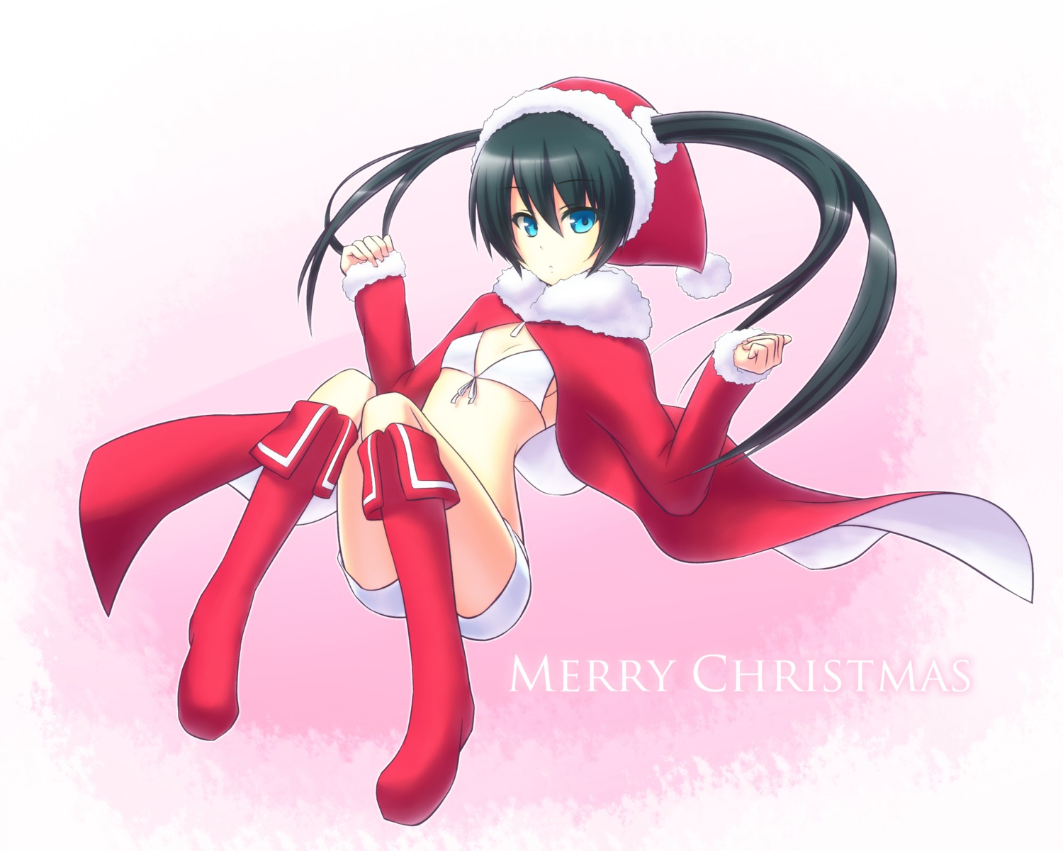 bikini_top black_rock_shooter black_rock_shooter_(character) christmas garuku swimsuits vocaloid