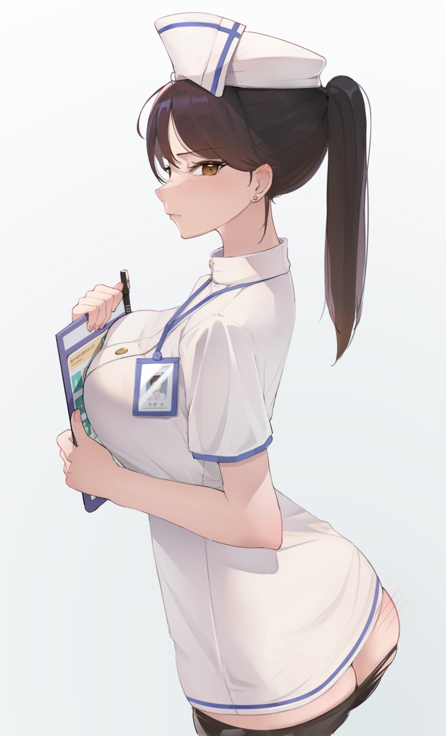 amco ass nurse pantyhose skirt_lift torn_clothes