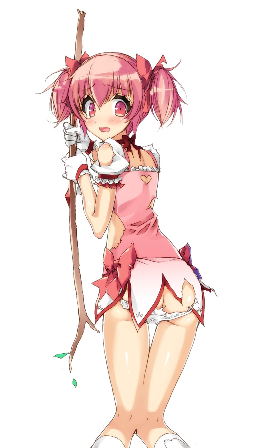 ass dress kaname_madoka misteor pantsu panty_pull puella_magi_madoka_magica torn_clothes weapon