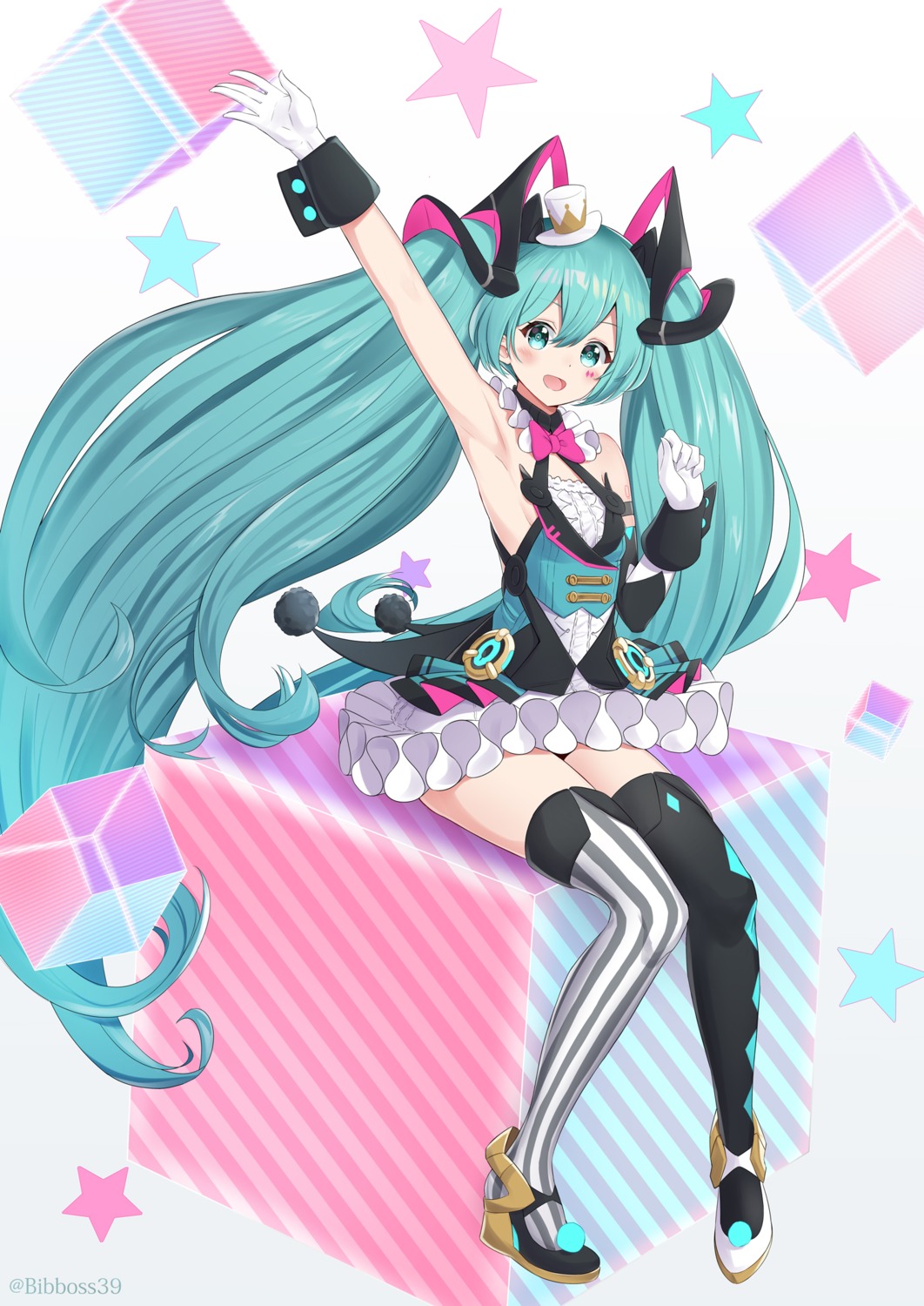 bibboss39 hatsune_miku magical_mirai tattoo thighhighs vocaloid