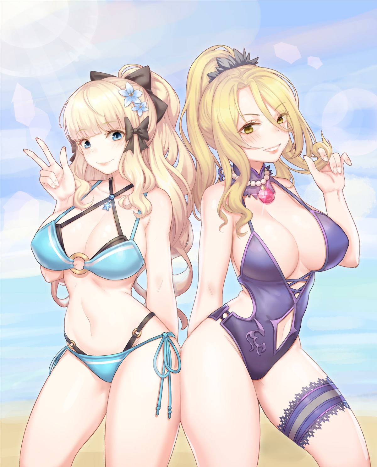 bikini christina_morgan garter mochirong princess_connect princess_connect!_re:dive sasaki_saren swimsuits