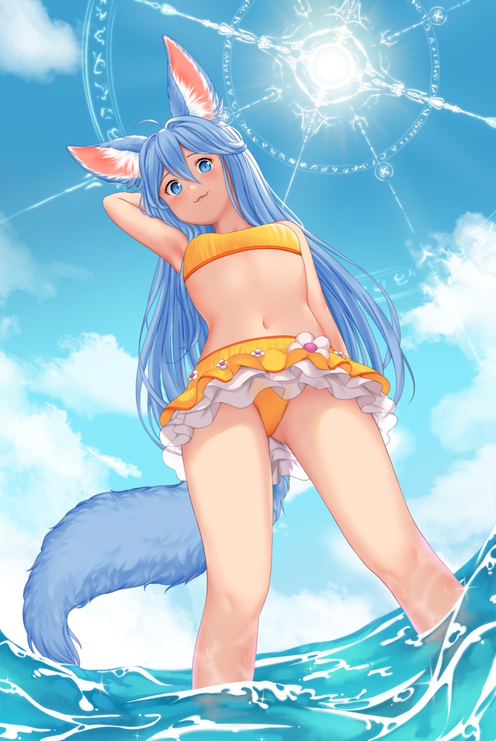 aisu_(tera_online) animal_ears bikini kitsune susukitten swimsuits tail tera_online