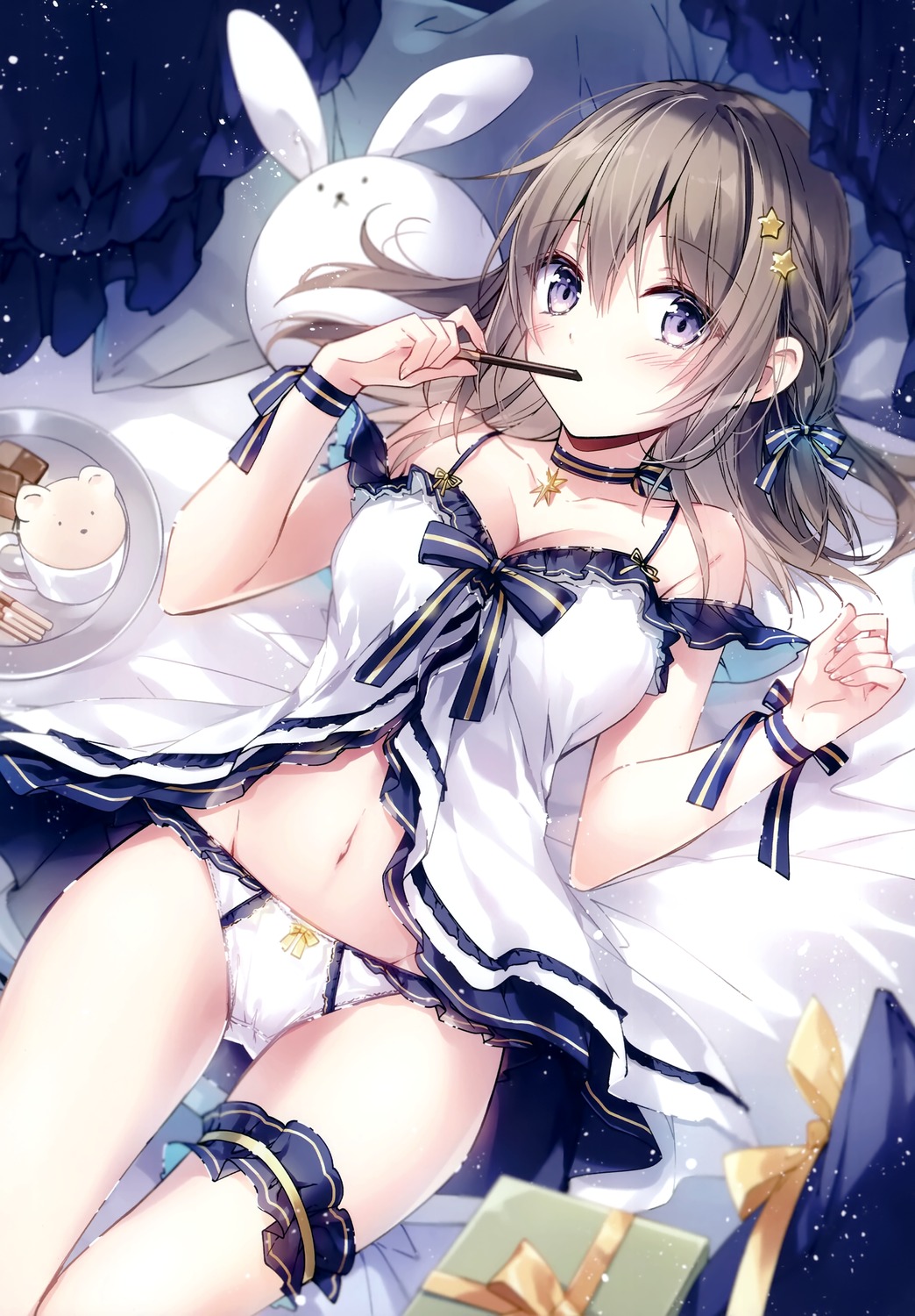 cleavage garter haru_mochi lingerie mochizuki_shiina pantsu