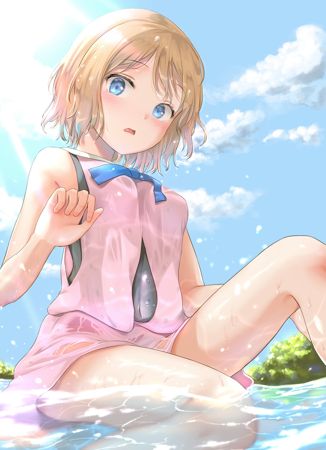 goldowl pokemon pokemon_xy see_through serena_(pokemon) wet wet_clothes