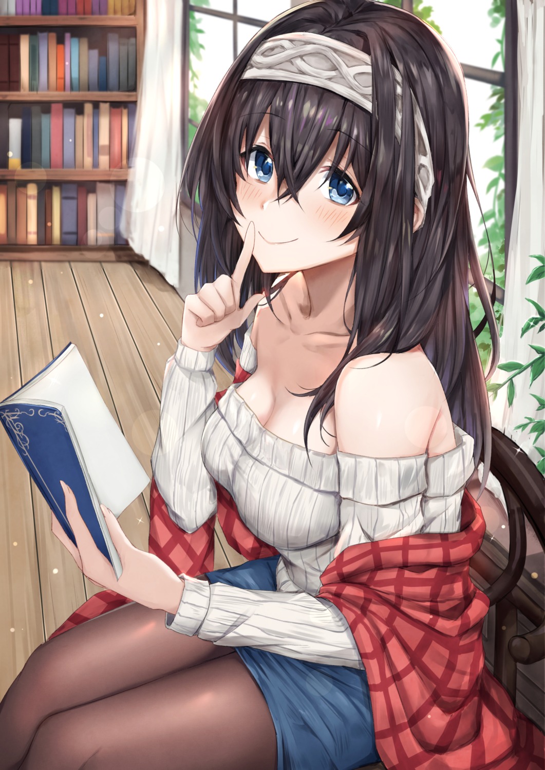 cleavage coffeedog pantyhose sagisawa_fumika sweater the_idolm@ster the_idolm@ster_cinderella_girls