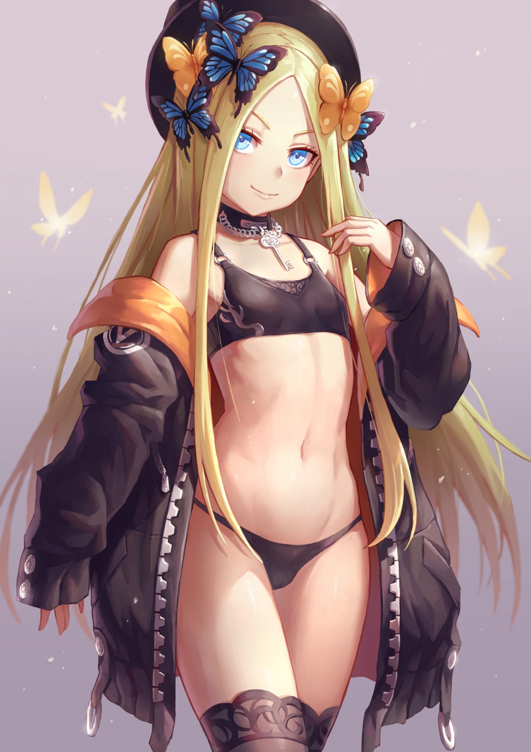 abigail_williams_(fate) bikini fate/grand_order mool_yueguang open_shirt swimsuits thighhighs