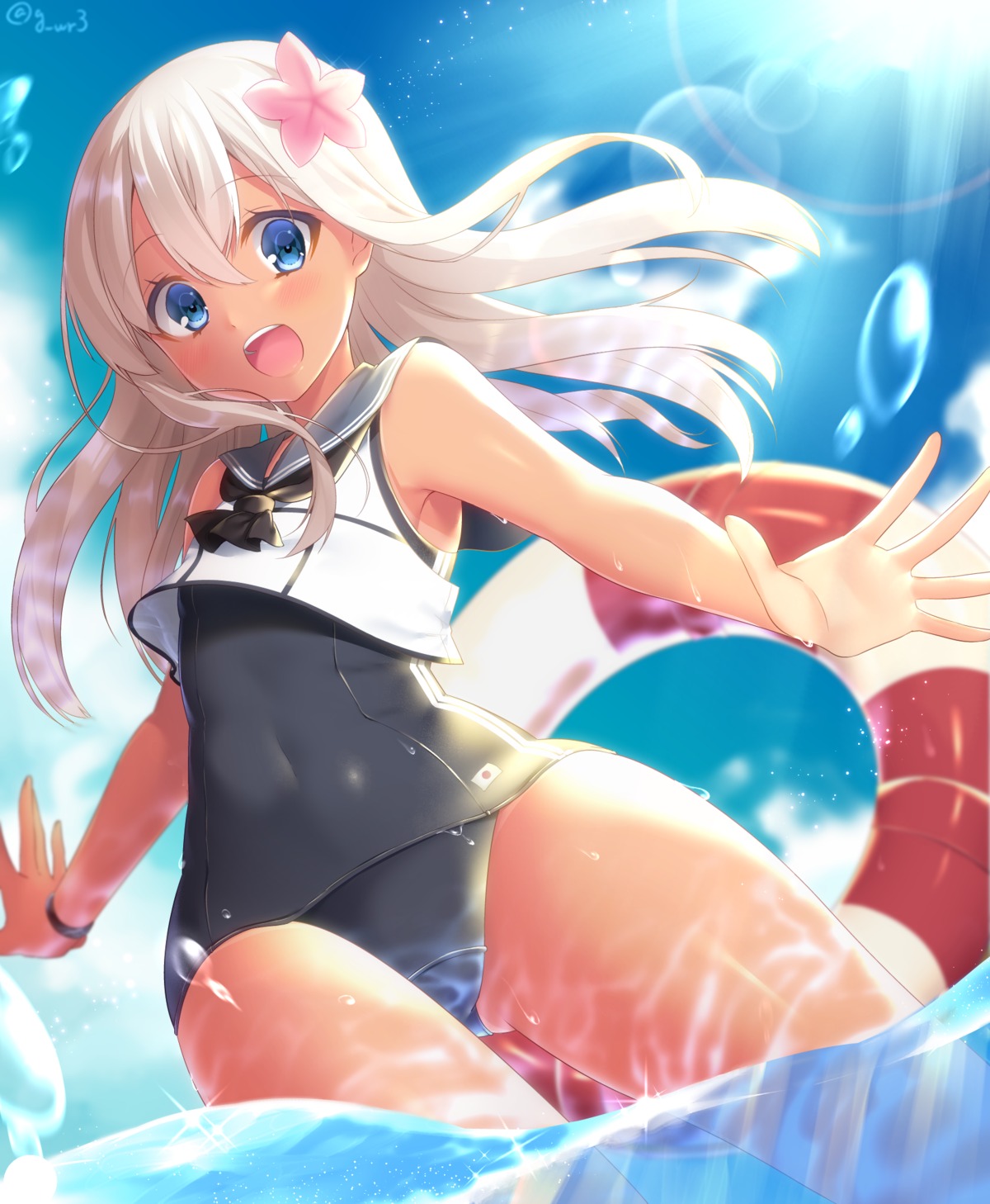 jiiwara kantai_collection ro-500 school_swimsuit seifuku swimsuits wet