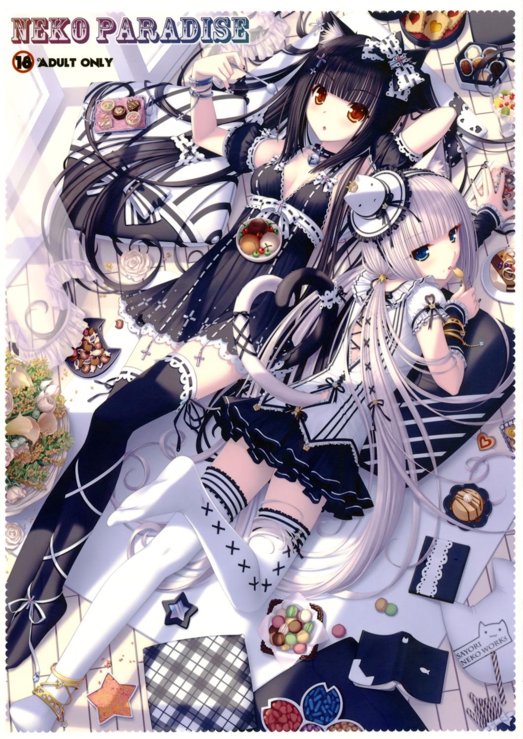 animal_ears chocola lolita_fashion neko_works nekomimi sayori tail thighhighs vanilla