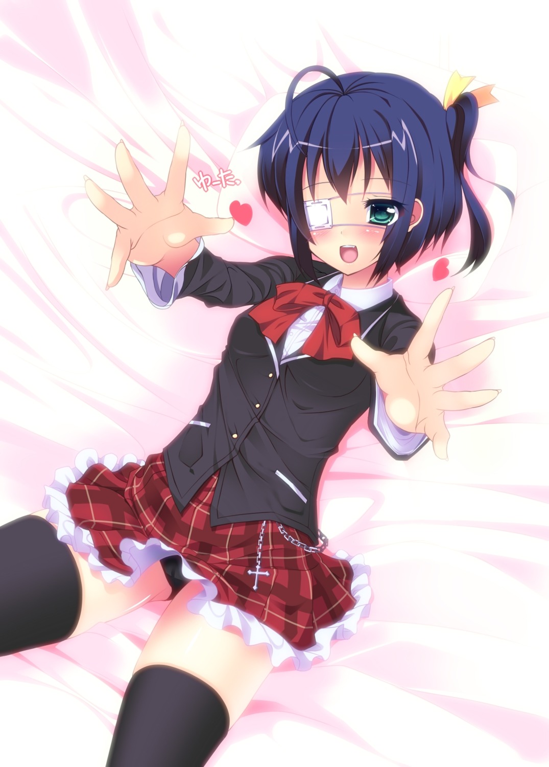 chuunibyou_demo_koi_ga_shitai! eyepatch loli natsumiya_yuzu pantsu takanashi_rikka thighhighs