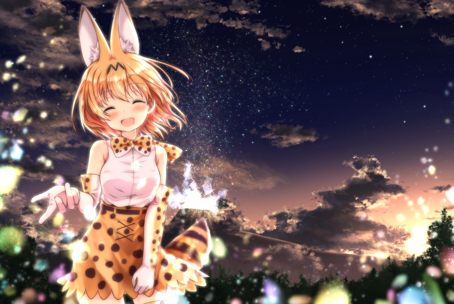 animal_ears kemono_friends serval tail thighhighs uneune