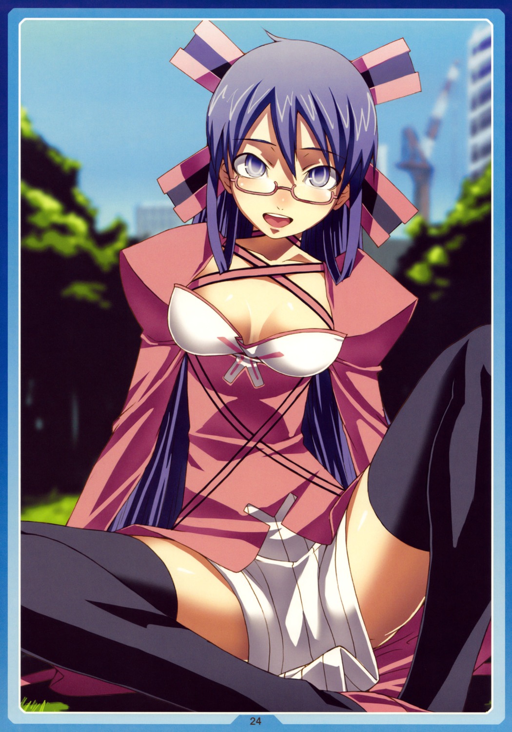 cleavage komaki_midori long_horn_train megami_ibunroku_devil_survivor megane megaten tasaka_shinnosuke thighhighs