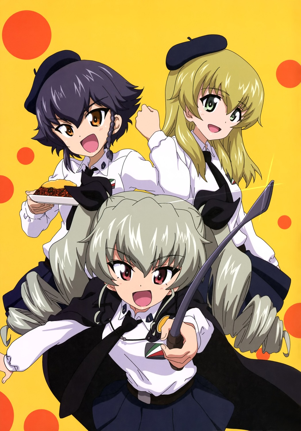 anchovy carpaccio girls_und_panzer kanau pepperoni seifuku