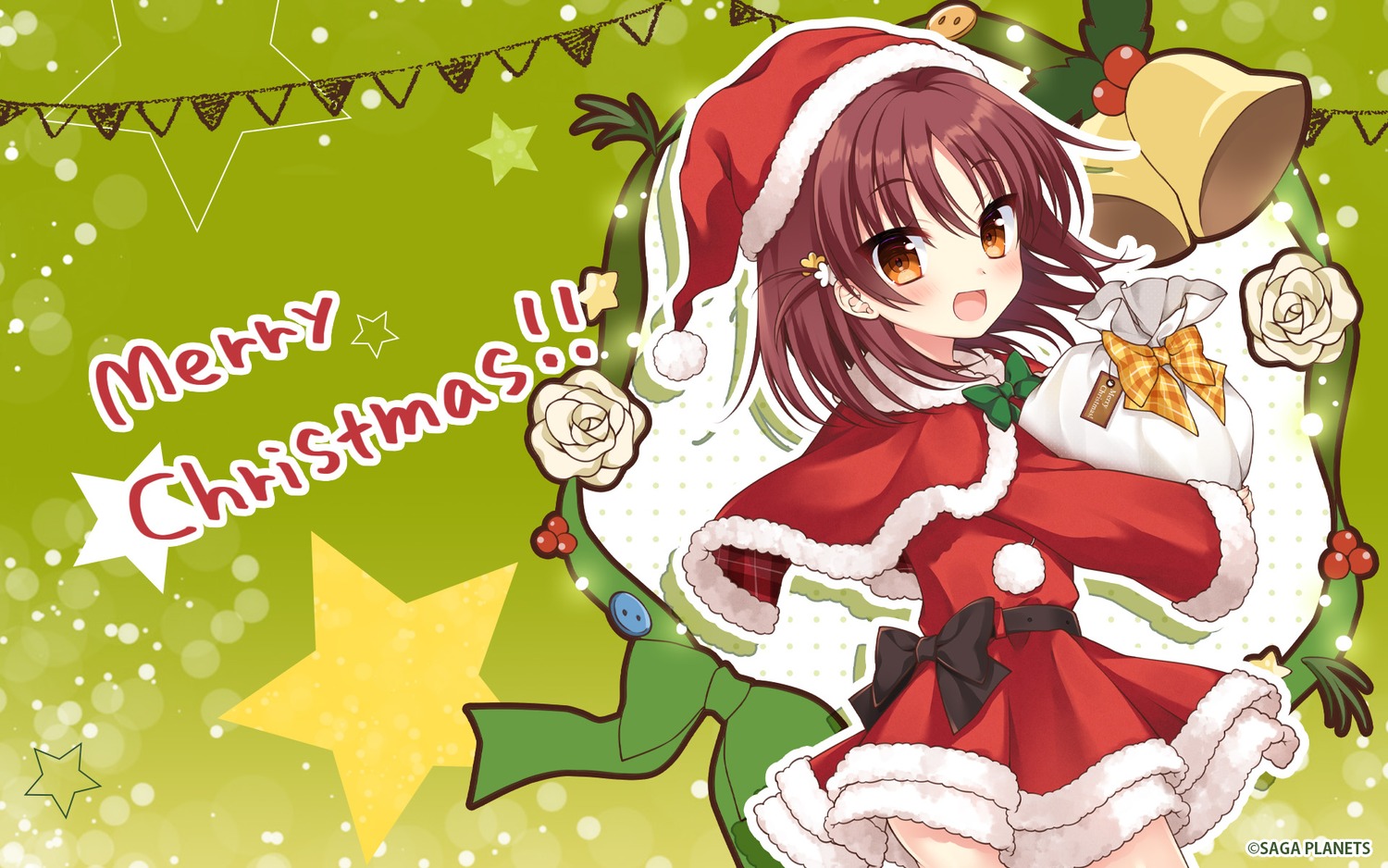 christmas dress hanesaki_seika kakenuke_seishun_sparking! saga_planets toono_ritsu wallpaper