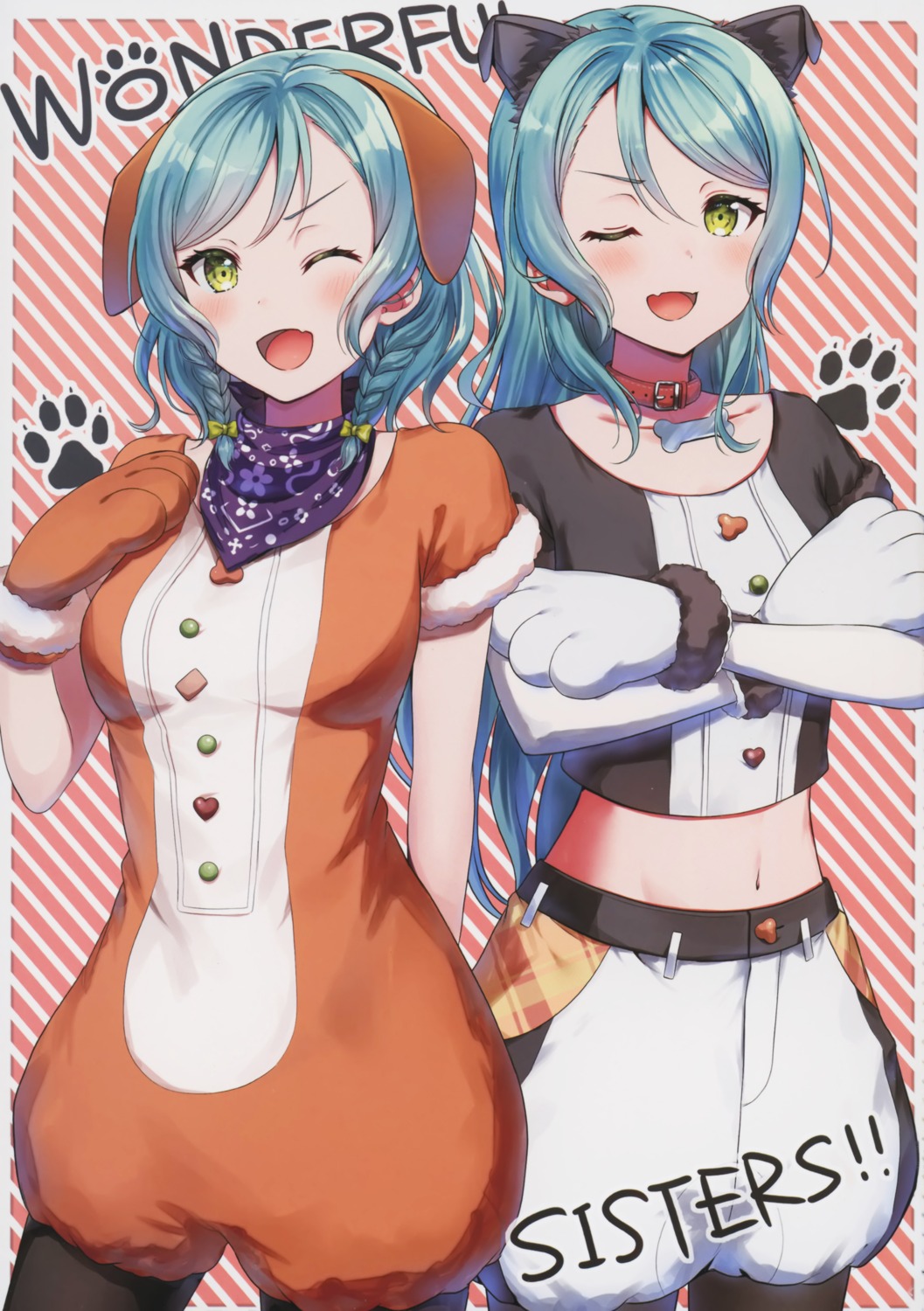 animal_ears bang_dream! hikawa_hina hikawa_sayo mia_(fai1510)