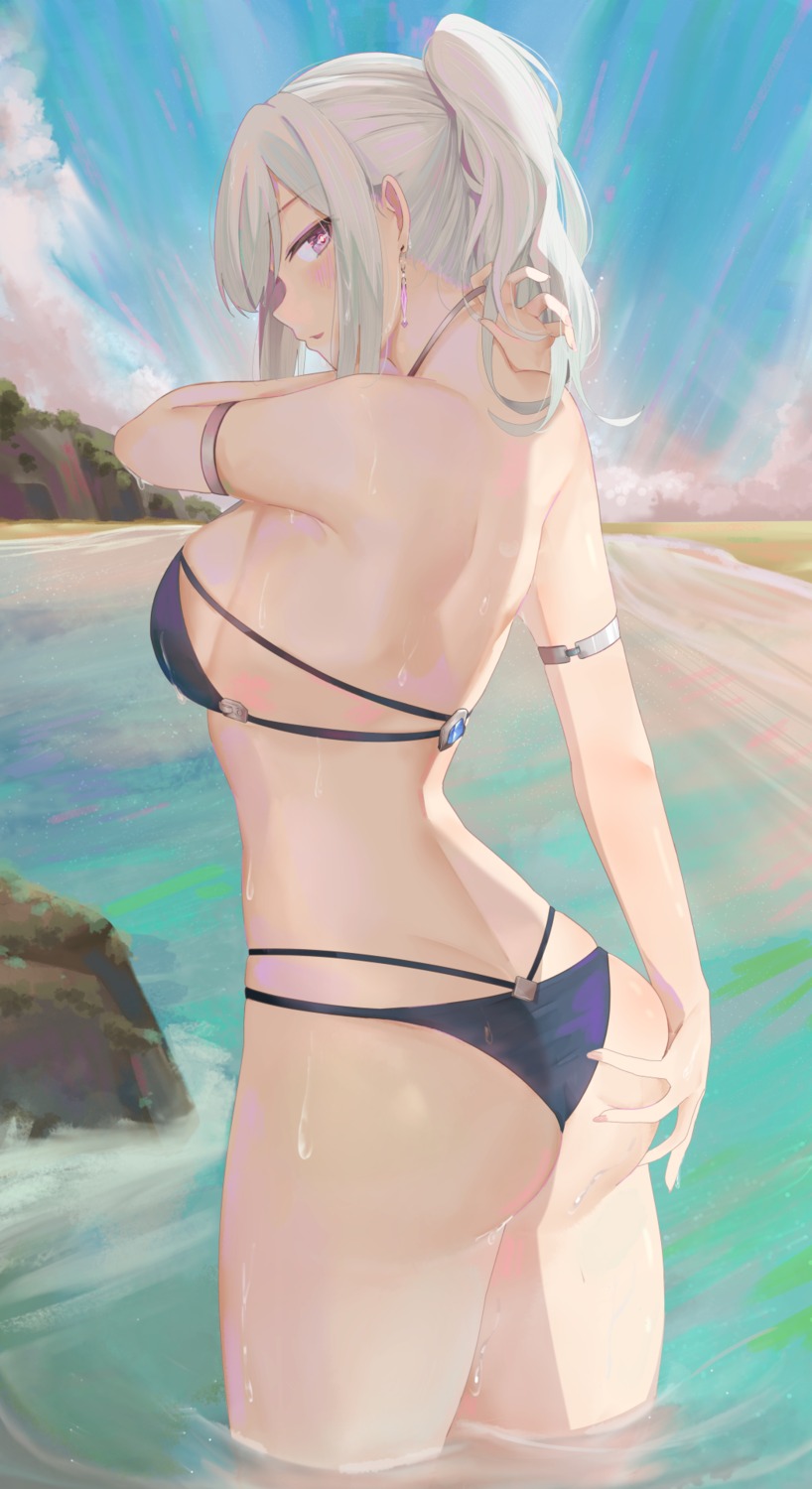 ak-12_(girls_frontline) ass bikini girls_frontline ru_zhai swimsuits thong wet