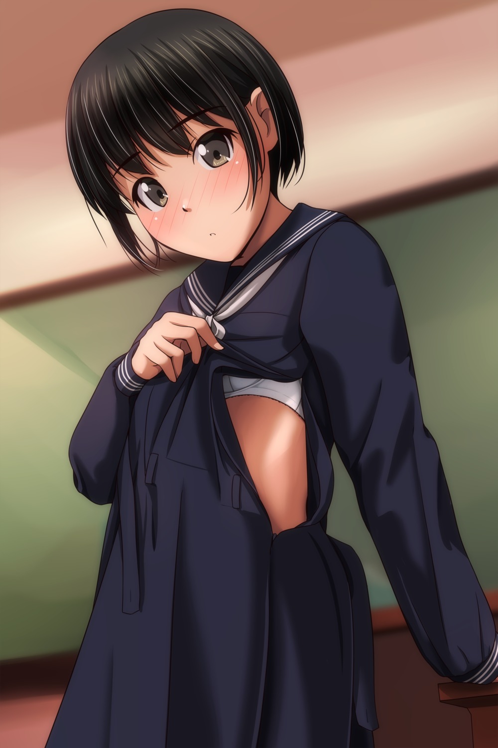 bra loli matsunaga_kouyou open_shirt seifuku undressing