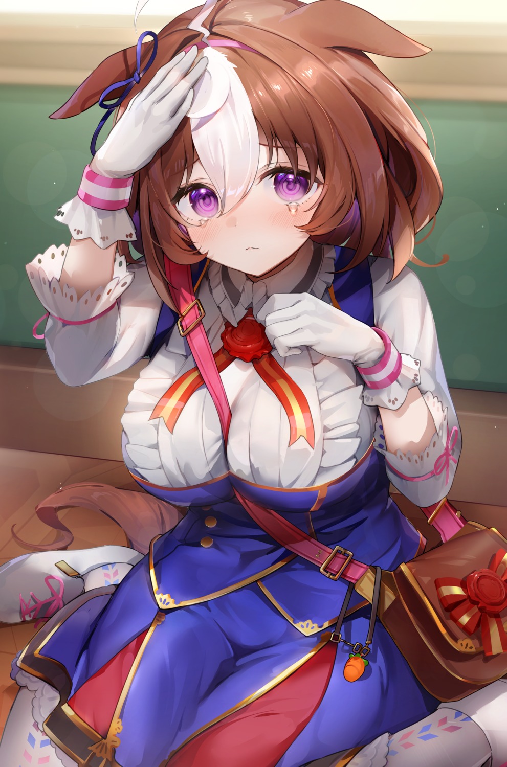 animal_ears cbi_cbi meisho_doto_(umamusume) skirt_lift tail uma_musume_pretty_derby uniform