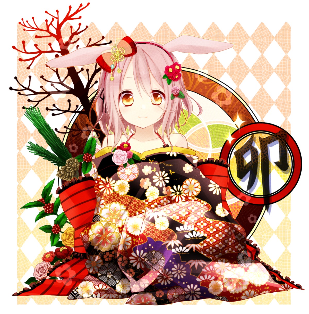 animal_ears bunny_ears kimono ku