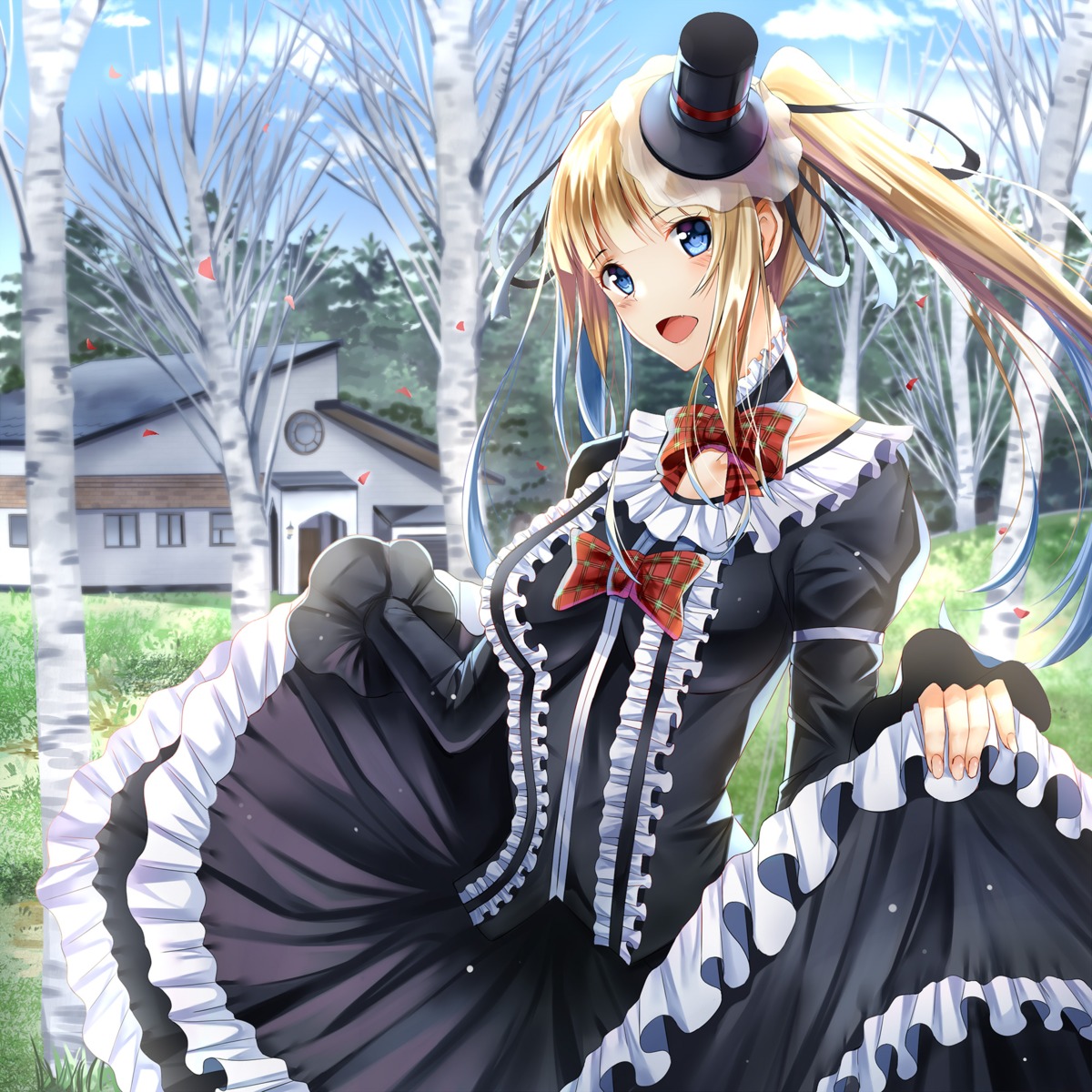 dress gothic_lolita lolita_fashion nick_(nikek96) saenai_heroine_no_sodatekata sawamura_spencer_eriri skirt_lift