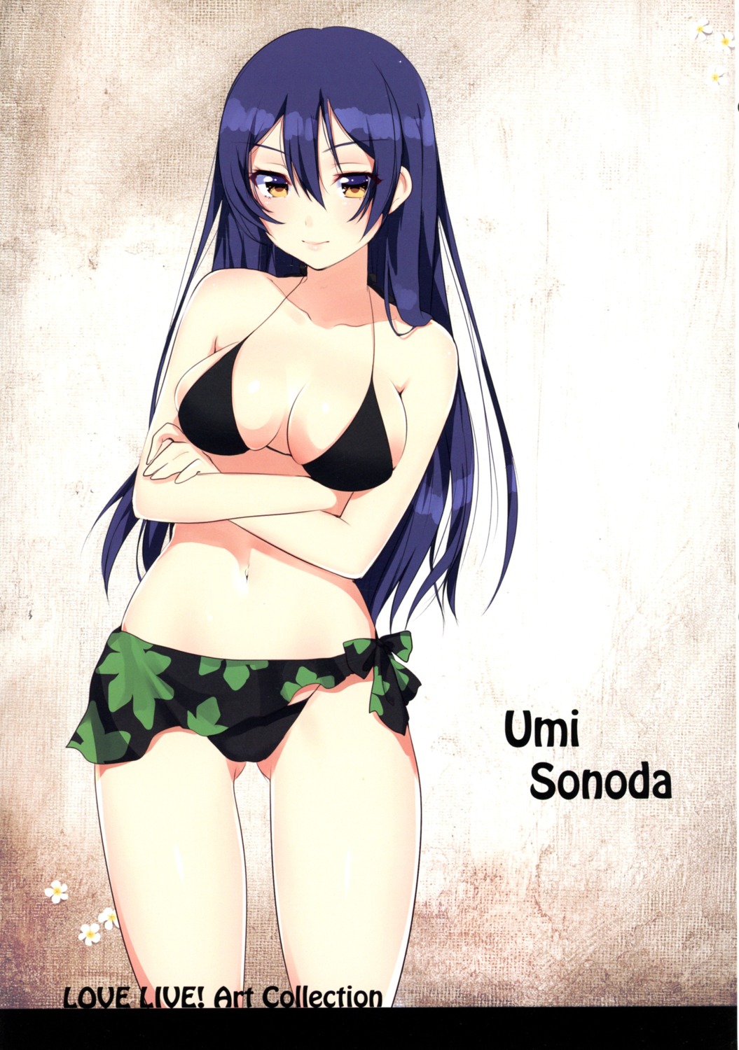 bikini cleavage love_live! matarou sonoda_umi swimsuits