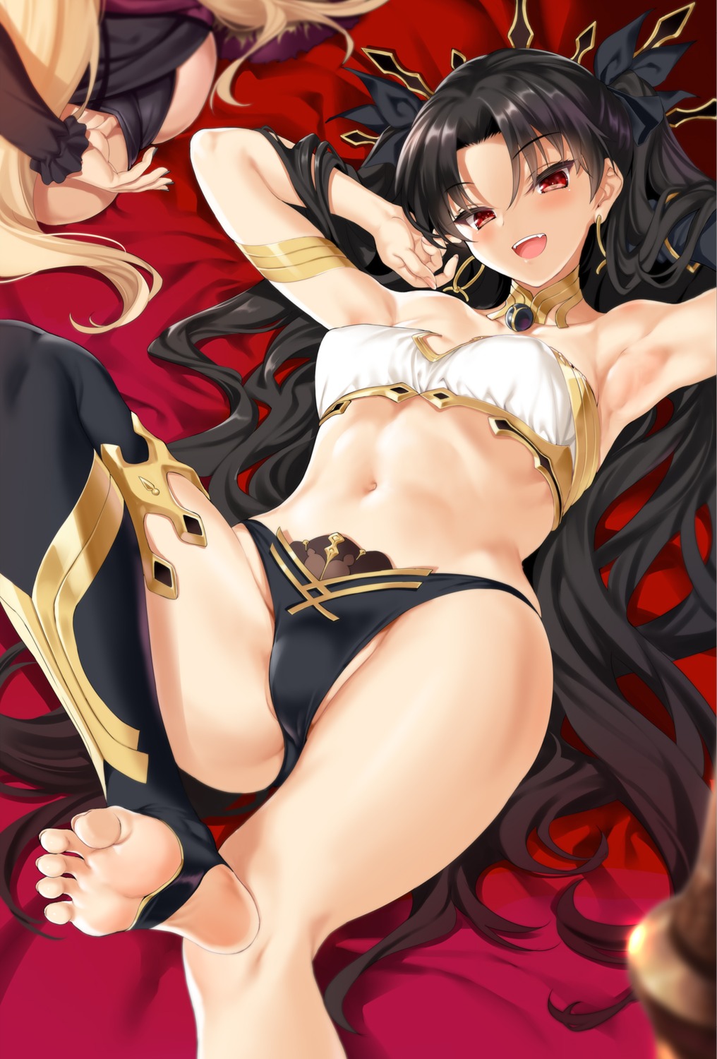 bikini_armor cameltoe cle_masahiro erect_nipples ereshkigal_(fate/grand_order) fate/grand_order feet ishtar_(fate/grand_order) pantsu thighhighs