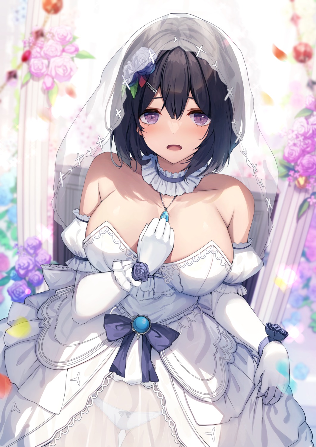 dress liya no_bra pantsu see_through wedding_dress