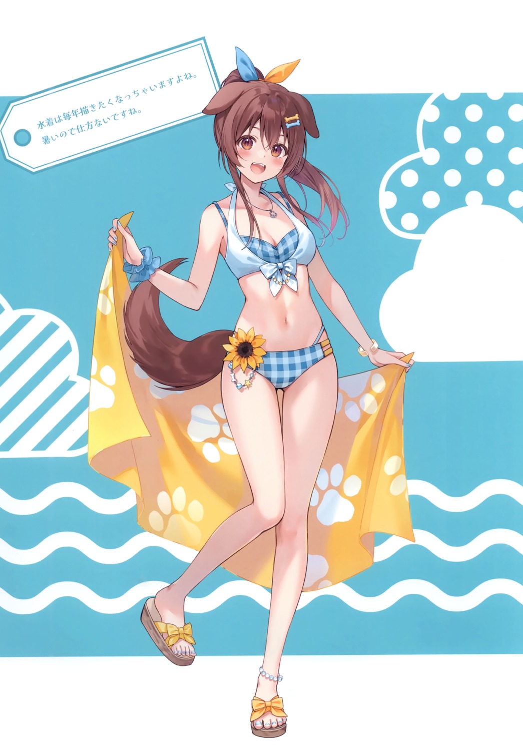 animal_ears bikini fukahire_sanba hololive hololive_gamers inugami_korone inumimi ruinon swimsuits tail