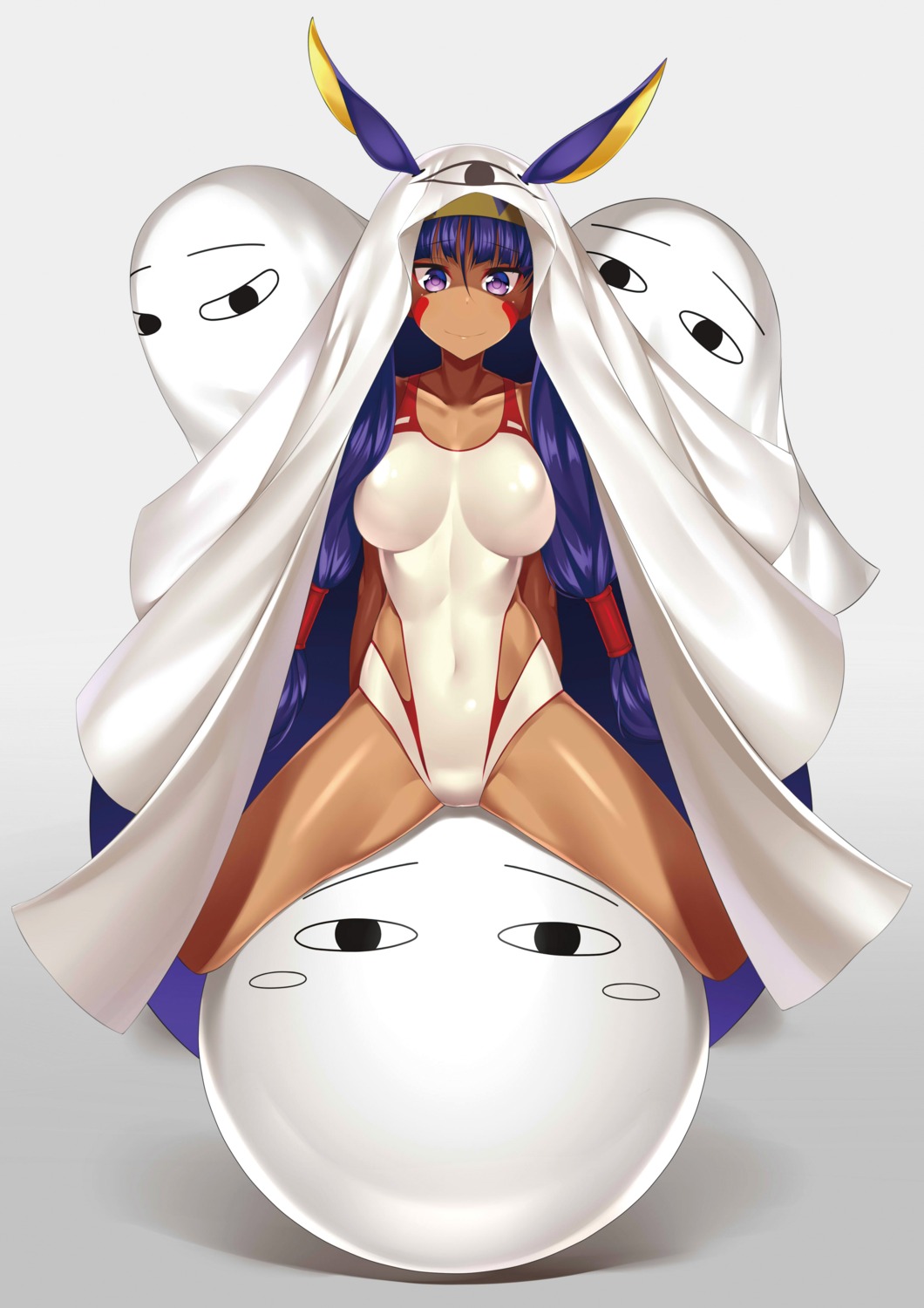 animal_ears bunny_ears fate/grand_order medjed nitocris_(fate/grand_order) swimsuits watosu
