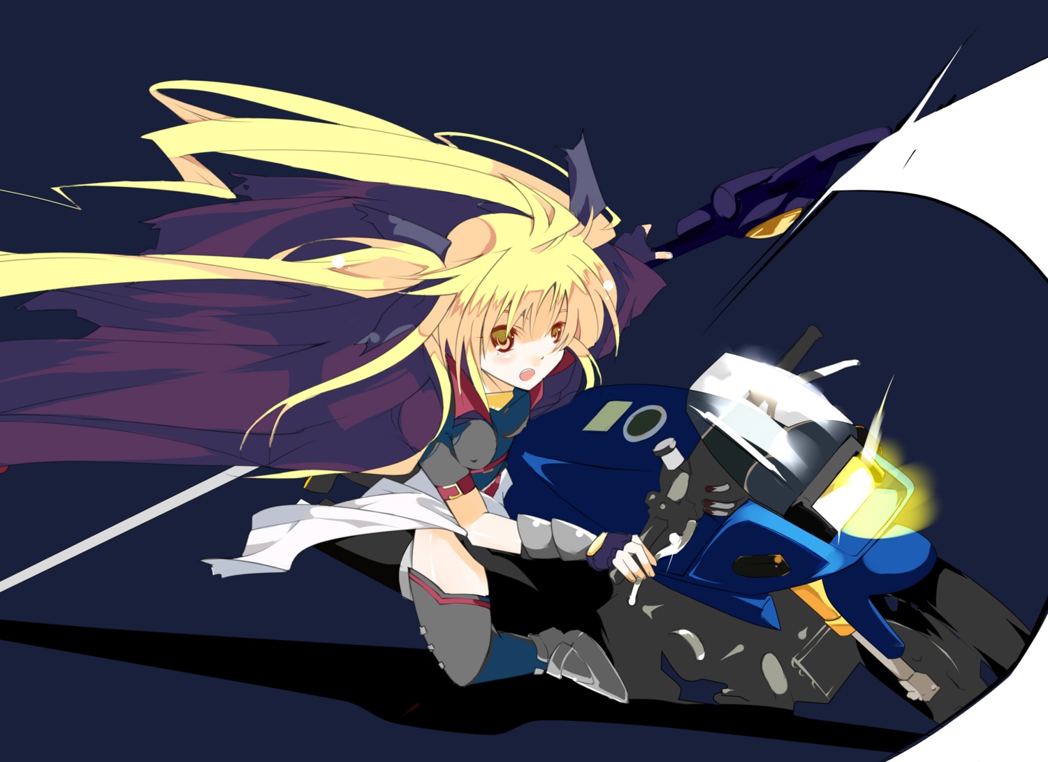 blaze erect_nipples fate_testarossa mahou_shoujo_lyrical_nanoha thighhighs