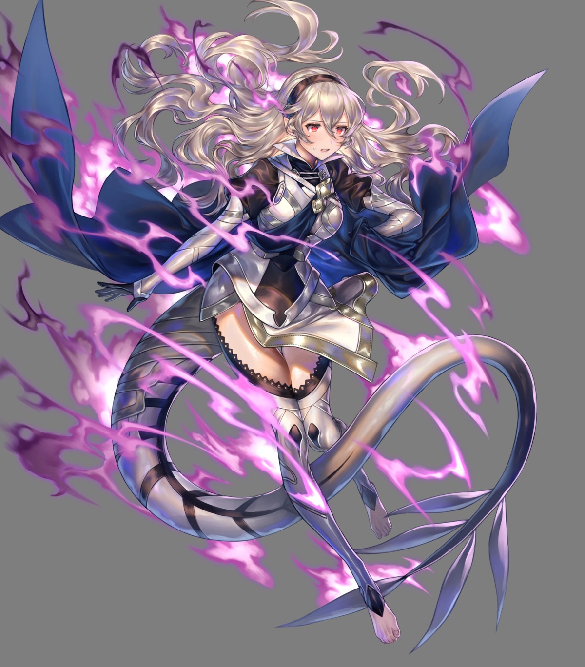 armor fire_emblem fire_emblem_heroes fire_emblem_if kamui_(fire_emblem) nintendo pointy_ears senchat tail thighhighs transparent_png