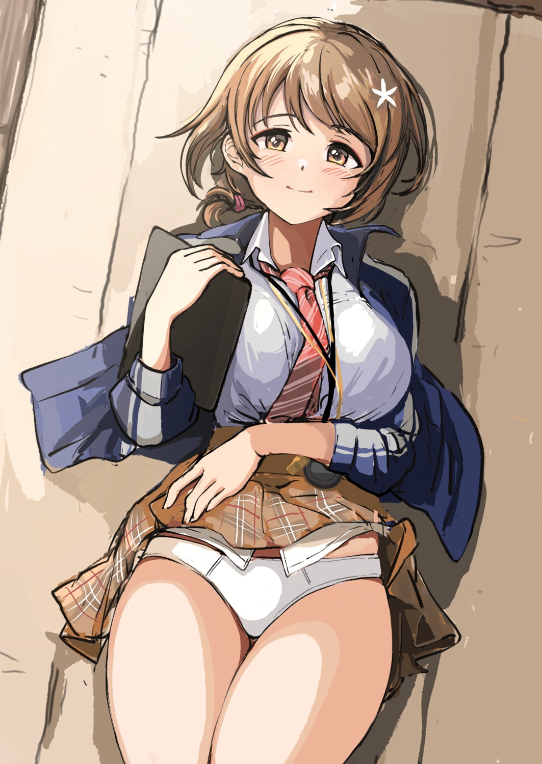 mimura_kanako pantsu seifuku skirt_lift the_idolm@ster the_idolm@ster_cinderella_girls ushimochi