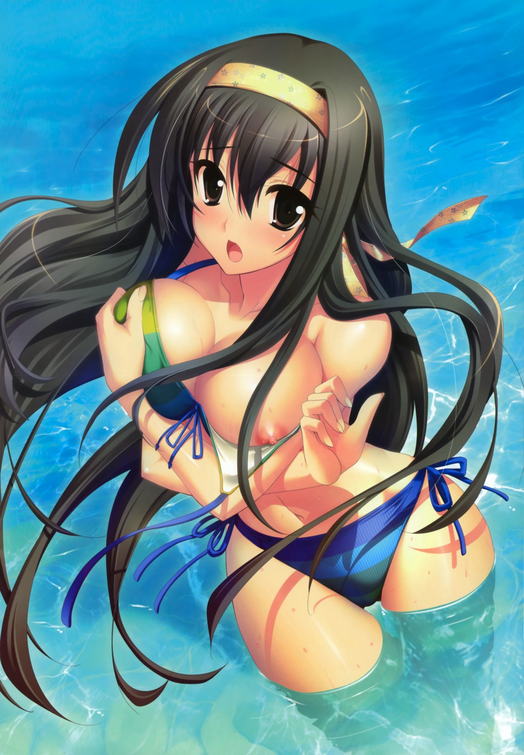 bikini breast_hold breasts fizz kanna miwa_fuduki nipple_slip nipples sakura_tale swimsuits wardrobe_malfunction wet