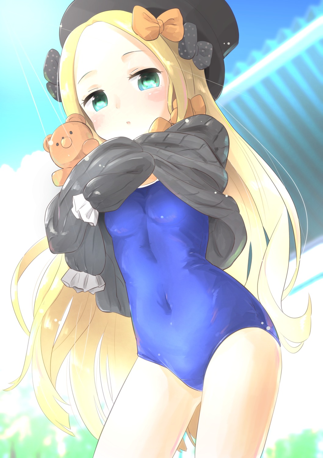 abigail_williams_(fate) anzu_yoshihiro fate/grand_order swimsuits undressing