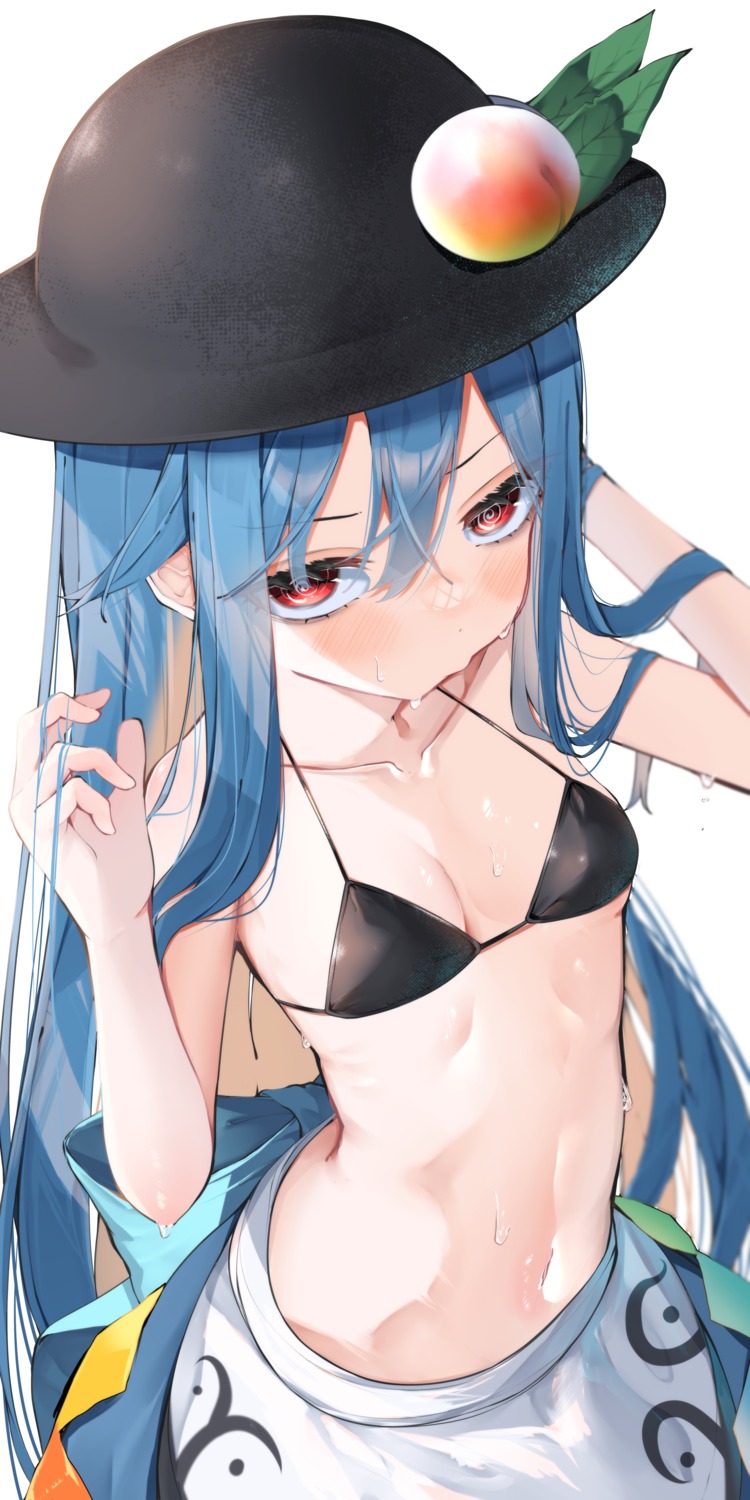 bikini_top hinanawi_tenshi swimsuits touhou tsune_(tune)