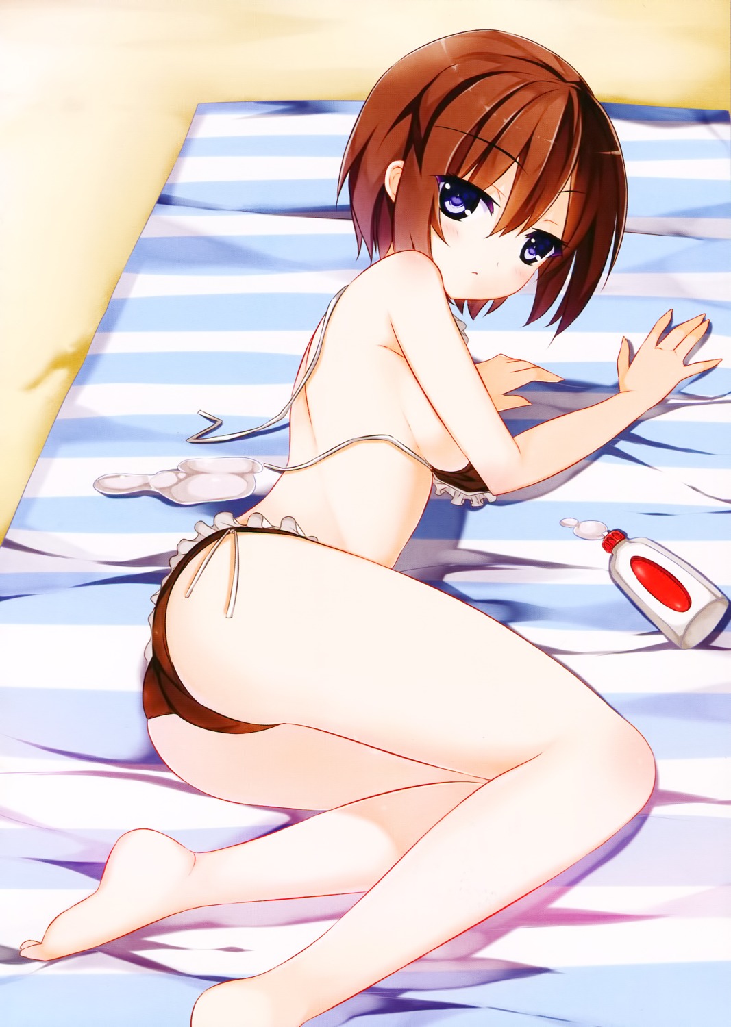 bikini blanc choujigen_game_neptune color_issue feet kaho_okashii screening swimsuits undressing
